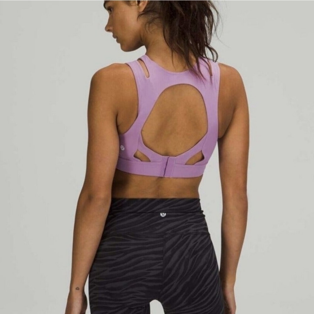 Lululemon Strong Front Bra Medium Support, 4 B/C Cups Wisteria Purple